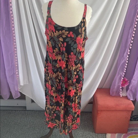 Vintage Rainbow Jo Vibrant Floral Dress - Picture 1 of 7